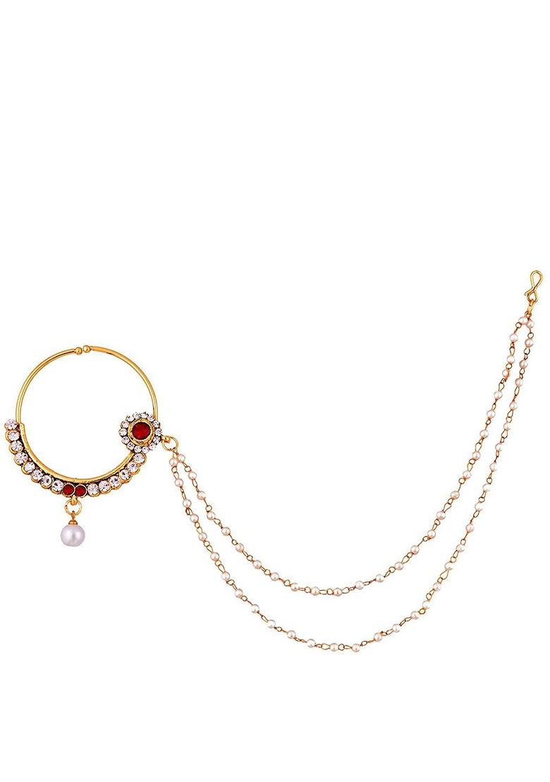 Gold Zirconia Gold Plated Nose Ring