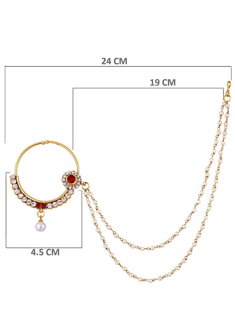 Gold Zirconia Gold Plated Nose Ring