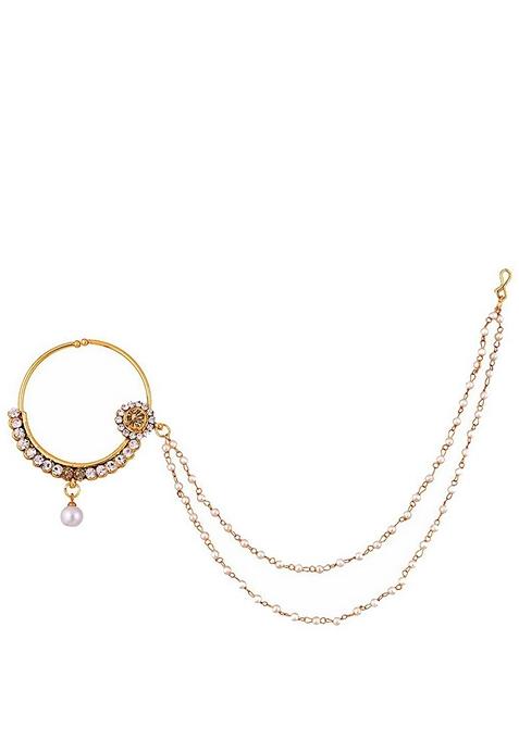 Gold Zirconia Gold Plated Nose Ring