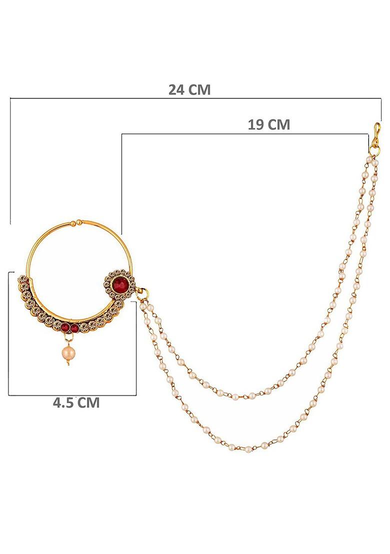 Gold Zirconia Gold Plated Nose Ring