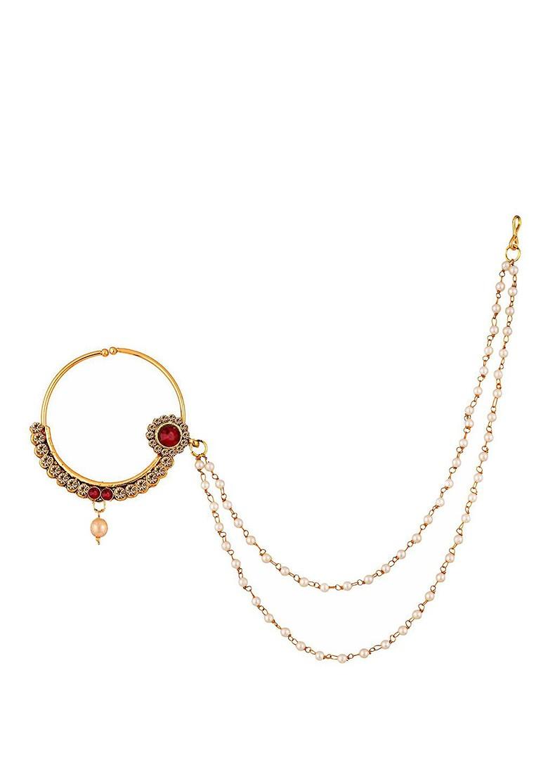 Gold Zirconia Gold Plated Nose Ring