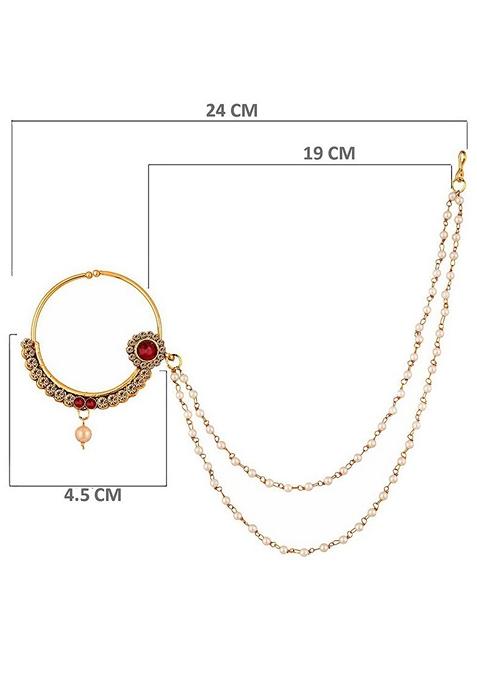 Gold Zirconia Gold Plated Nose Ring