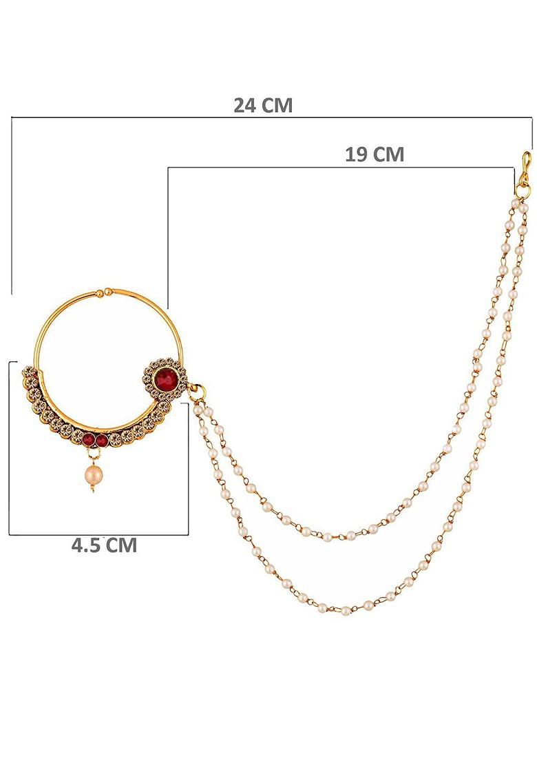 Gold Zirconia Gold Plated Nose Ring