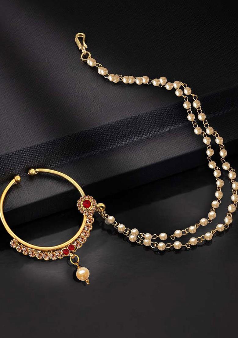 Gold Zirconia Gold Plated Nose Ring