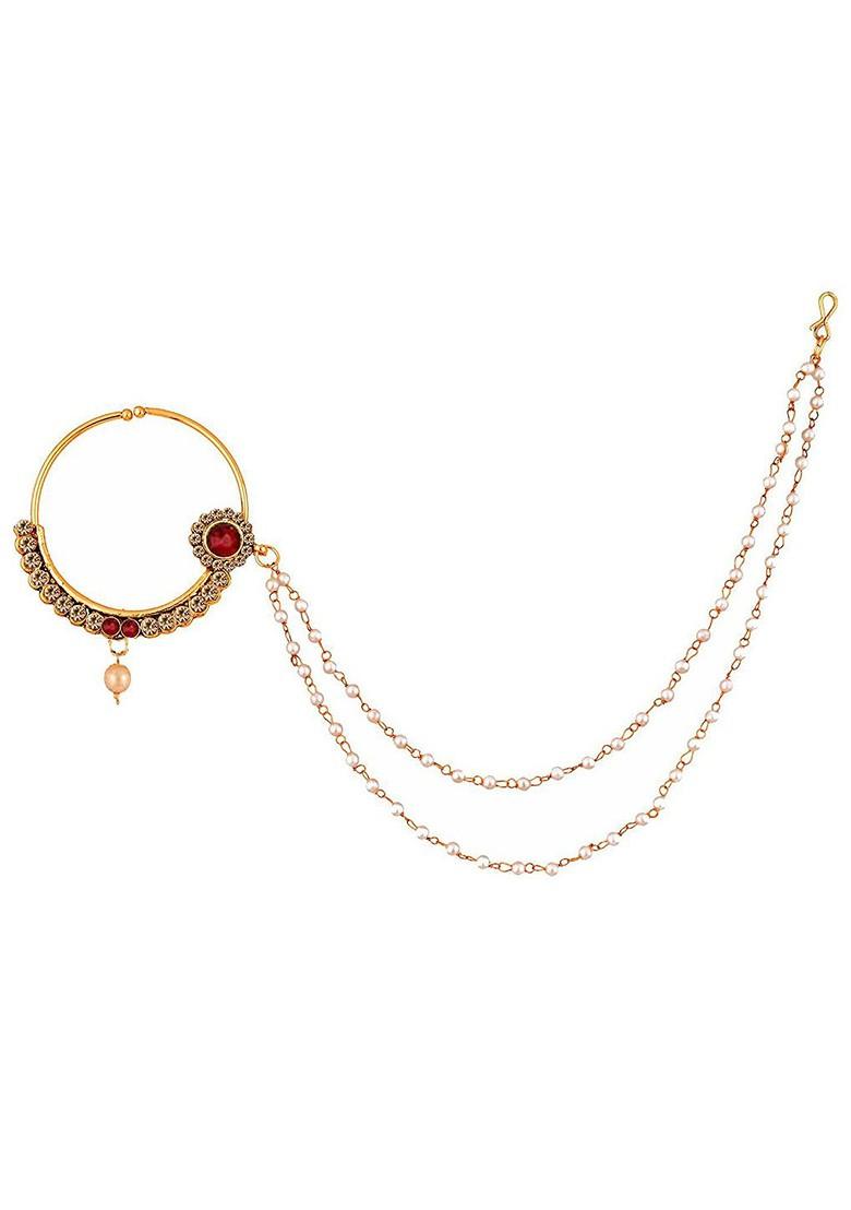 Gold Zirconia Gold Plated Nose Ring