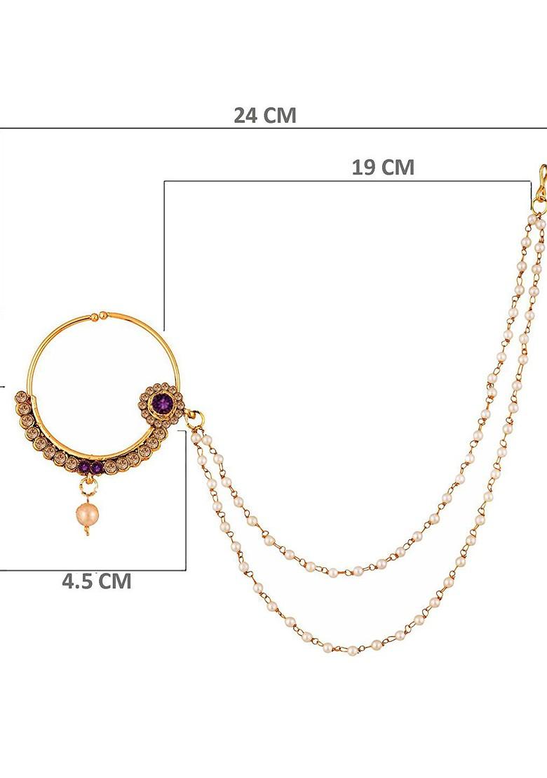 Gold Zirconia Gold Plated Nose Ring