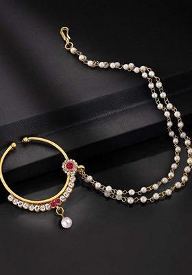 Gold Zirconia Gold Plated Nose Ring