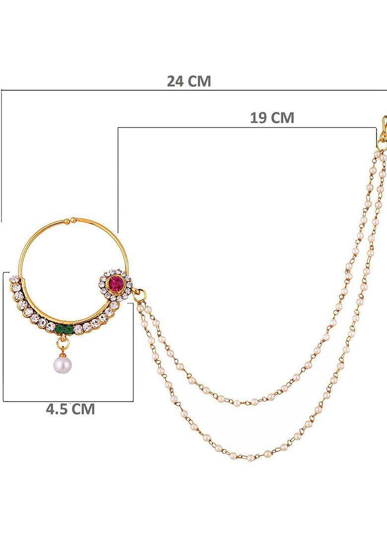 Gold Zirconia Gold Plated Nose Ring