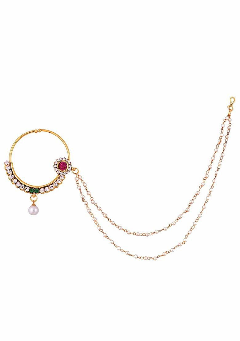 Gold Zirconia Gold Plated Nose Ring