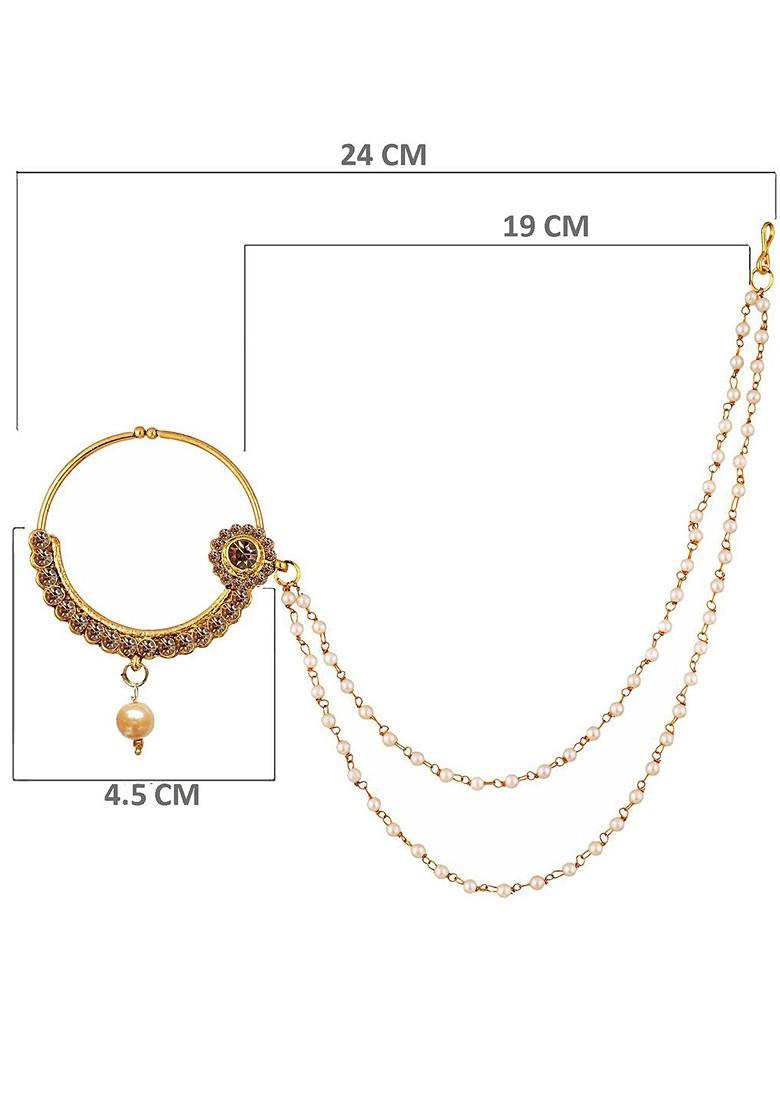 Gold Zirconia Gold Plated Nose Ring