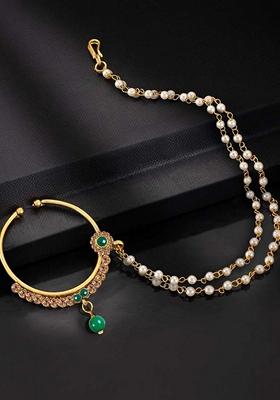 Gold Zirconia Gold Plated Nose Ring