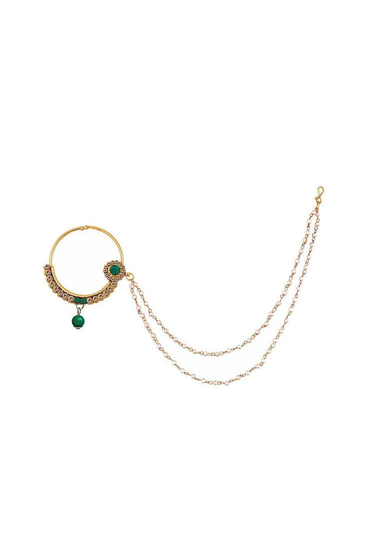 Gold Zirconia Gold Plated Nose Ring