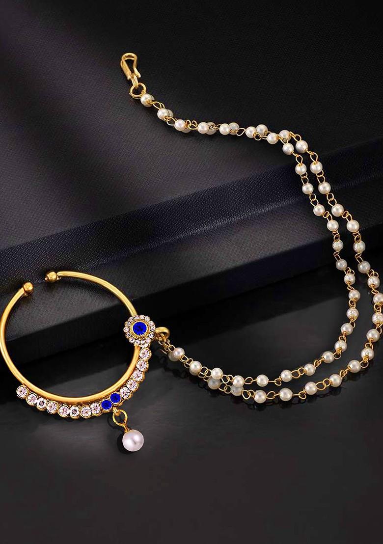 Gold Zirconia Gold Plated Nose Ring