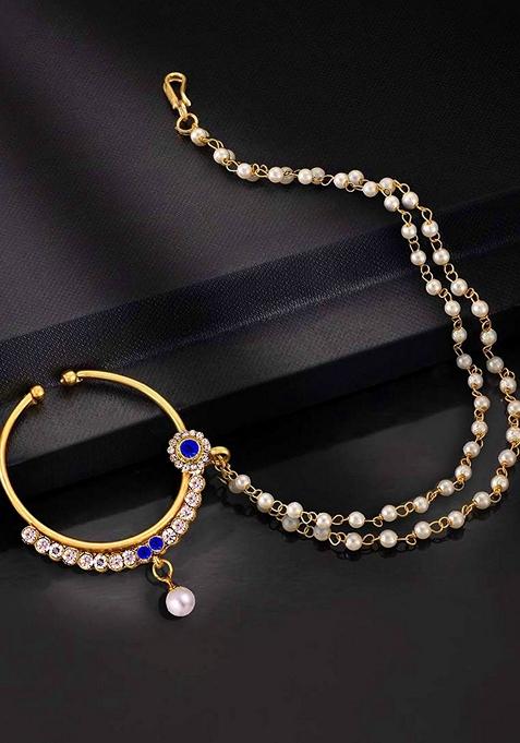 Gold Zirconia Gold Plated Nose Ring