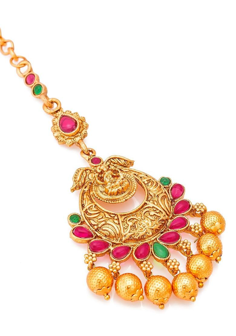 Gold Plated Kundan Studded Maangtikka
