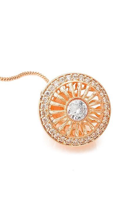 Rose Gold Plated Stone Studded Maang Tikka