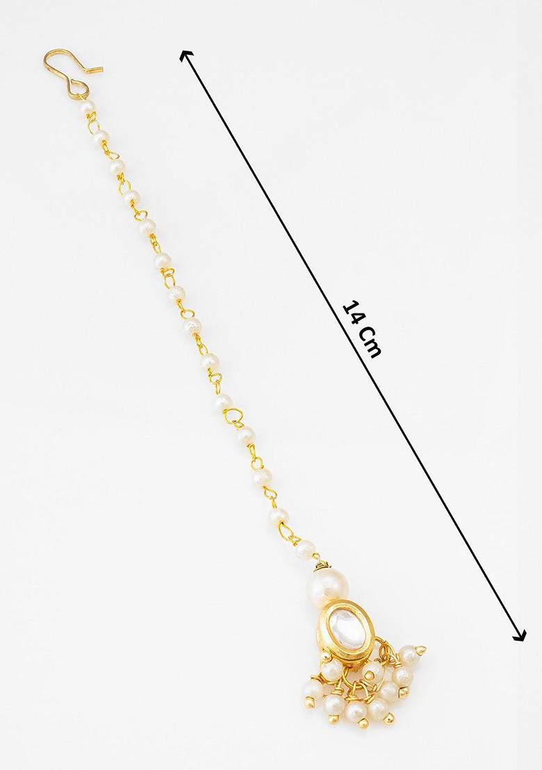Gold Plated Kundan Studded Maang Tikka