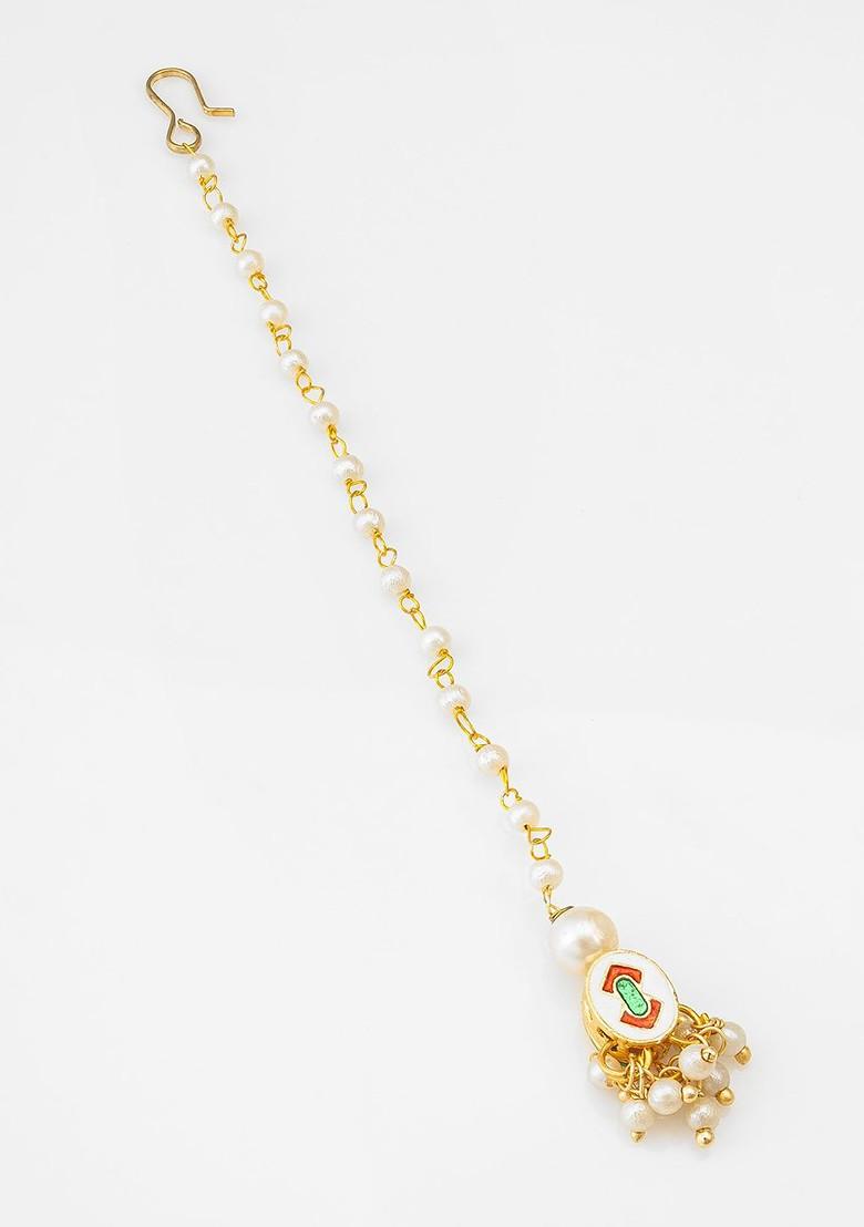 Gold Plated Kundan Studded Maang Tikka