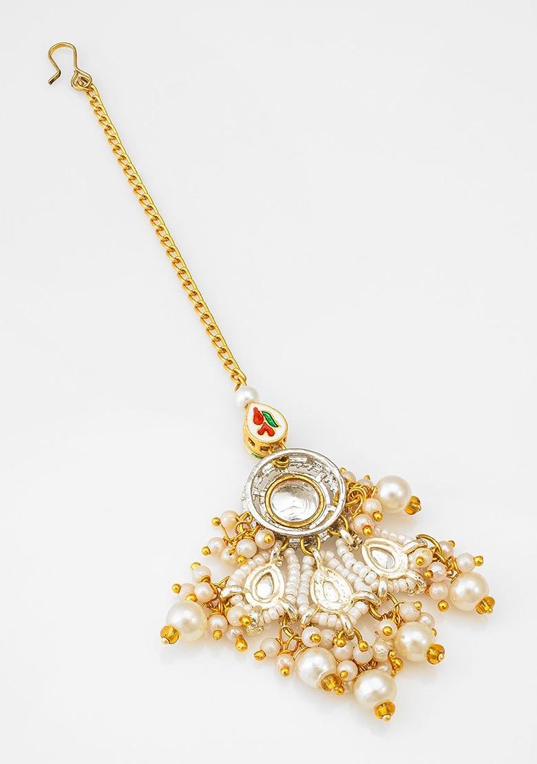 Gold Plated Kundan Studded Maang Tikka