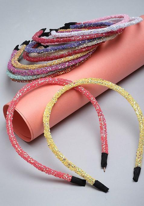Multicoloured Set Of 12 Embellished Hairband