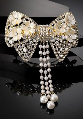 Gold Plated Embellished French Barrette