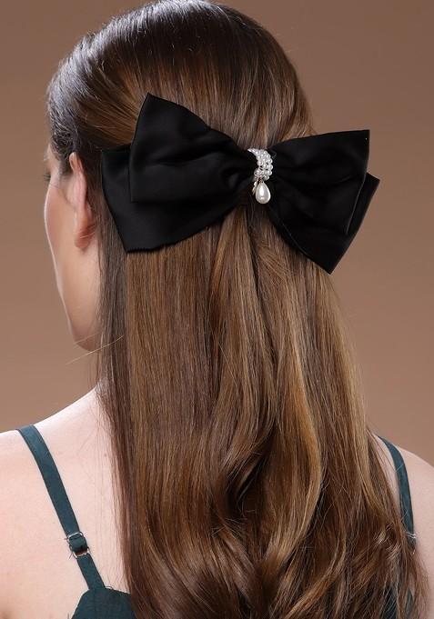 Black Embellished Tic Tac Hair Clip