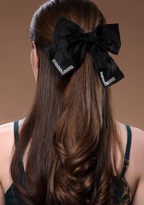 Black Embellished Alligator Hair Clip