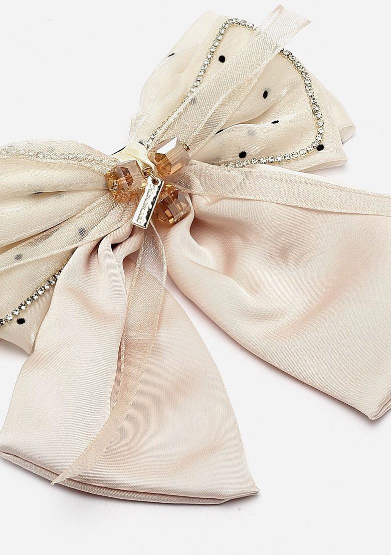 Cream Embellished French Barrette