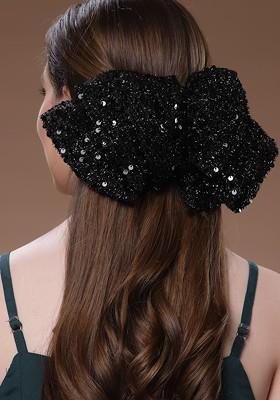 Black Embellished French Barrette