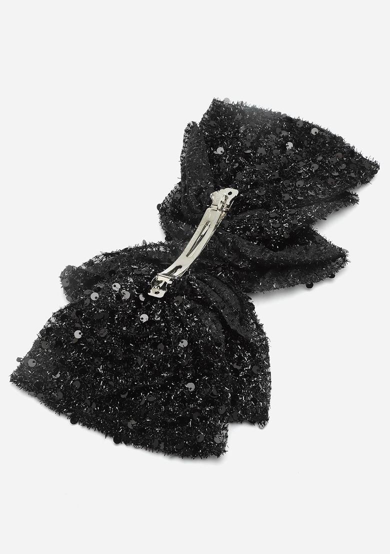 Black Embellished French Barrette