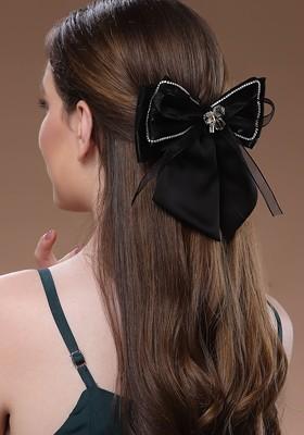 Black Stone Studded Embellished Tic Tac Hair Clip