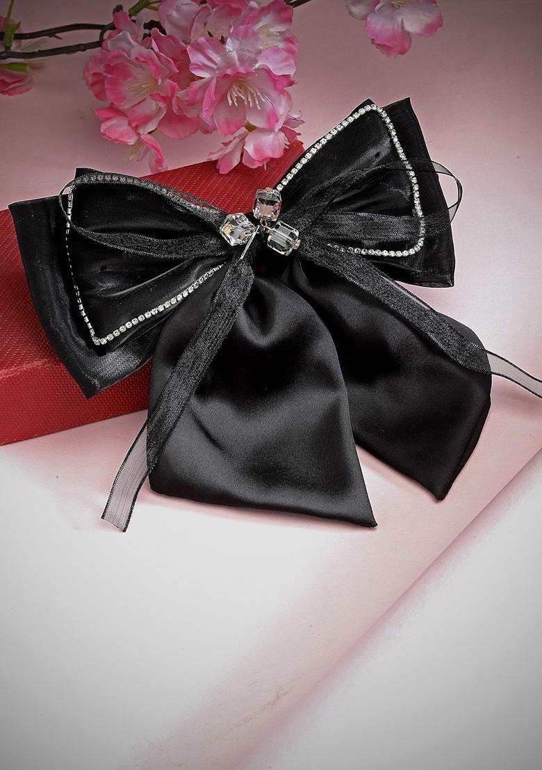 Black Stone Studded Embellished Tic Tac Hair Clip