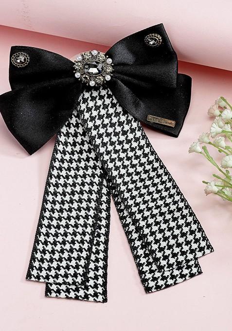 Black Embellished Tic Tac Hair Clip