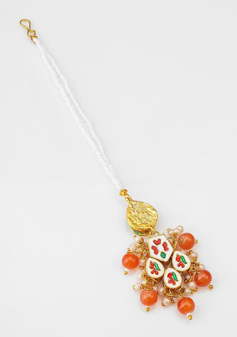 Gold Plated Kundan Studded Maang Tikka
