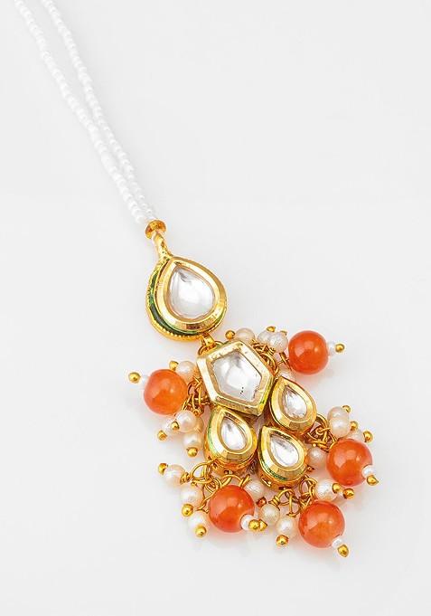 Gold Plated Kundan Studded Maang Tikka