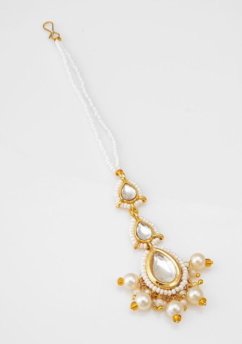 Gold Plated Kundan Studded Maang Tikka