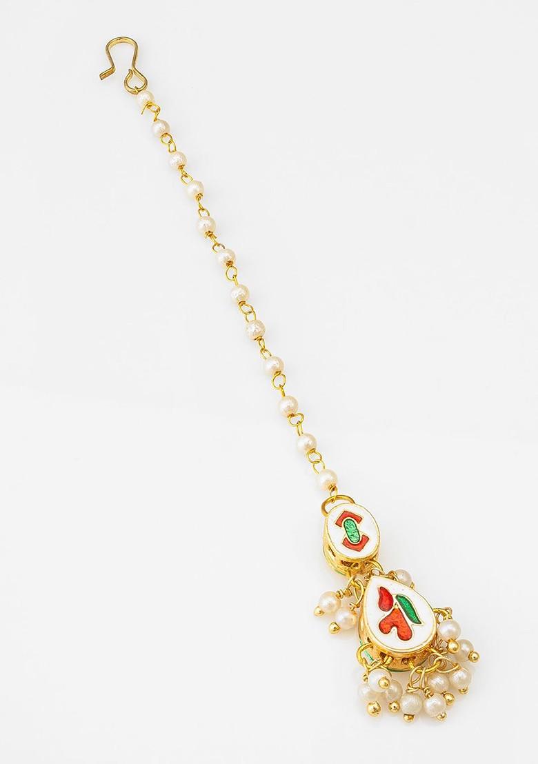 Gold Plated Kundan Studded Maang Tikka
