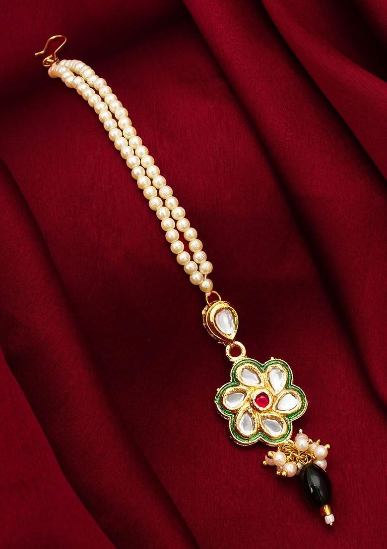 Stone Studded And Beaded Maangtikka