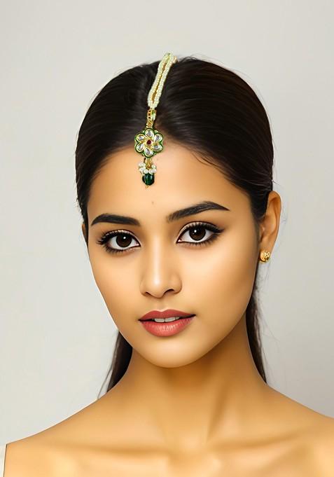 Stone Studded And Beaded Maangtikka