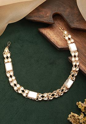 Gold Plated Kundan Studded Matha Patti Head Jewellery