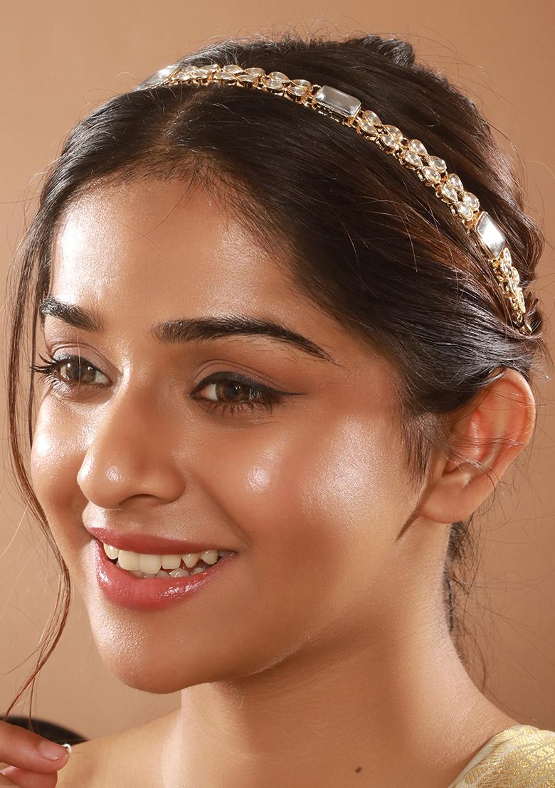 Gold Plated Kundan Studded Matha Patti Head Jewellery