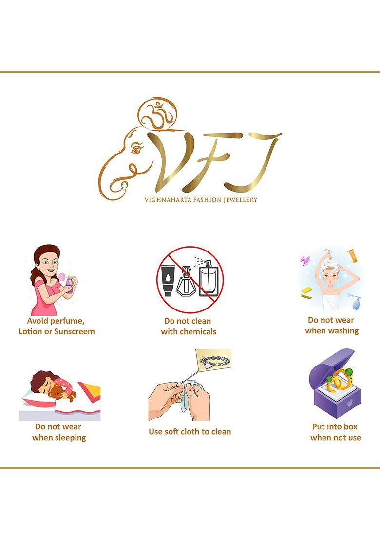 Set Of 2 Gold Plated Stone Studdedand Pearls Beaded Nosepins