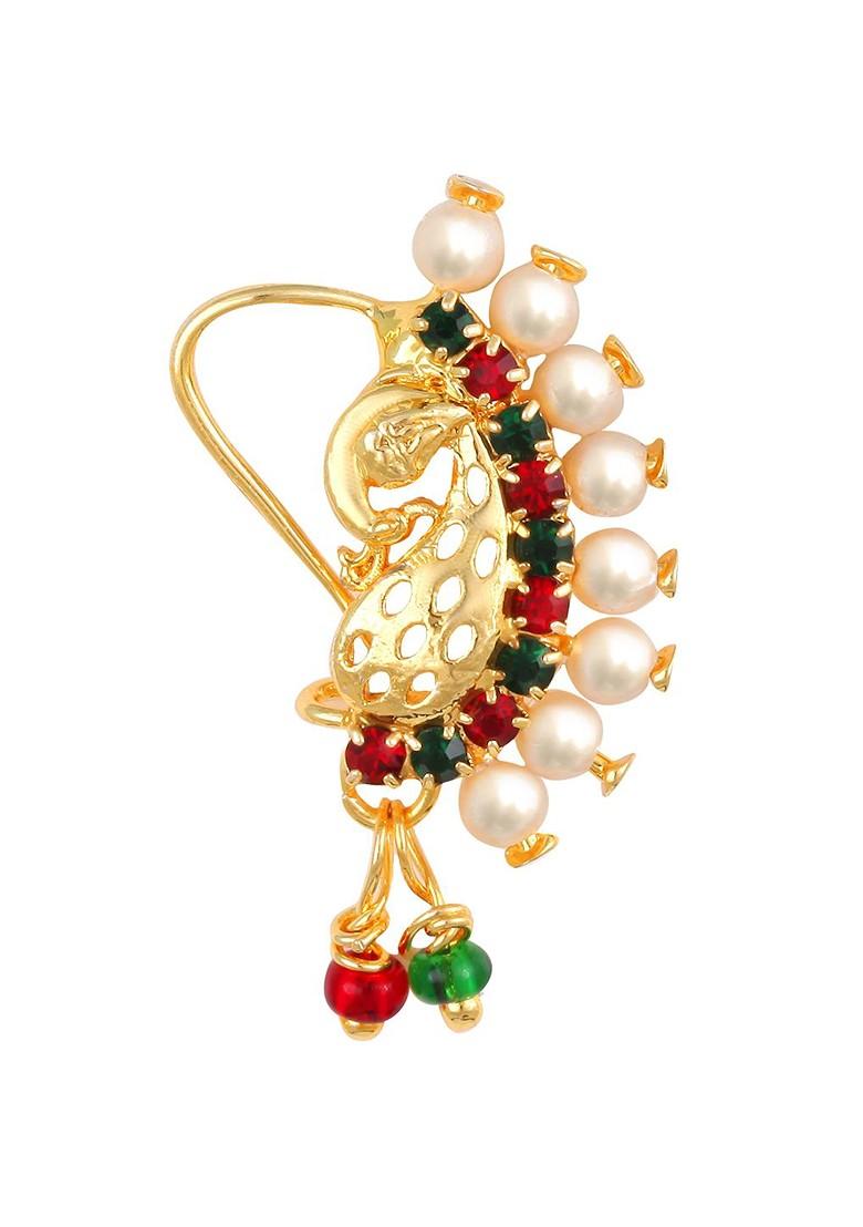 Gold Plated Cz Stone Studded Nosepin