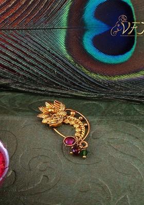 Gold Plated Ad Stone Studded Nosepin