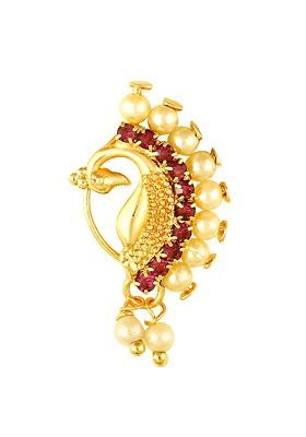 Gold Plated Maharashtrian Nath Nathiya Clip On Nose Pin