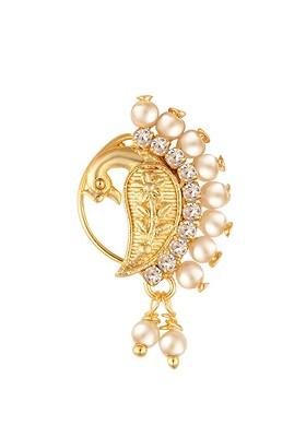 Gold Plated Artificial Beads Nosepin