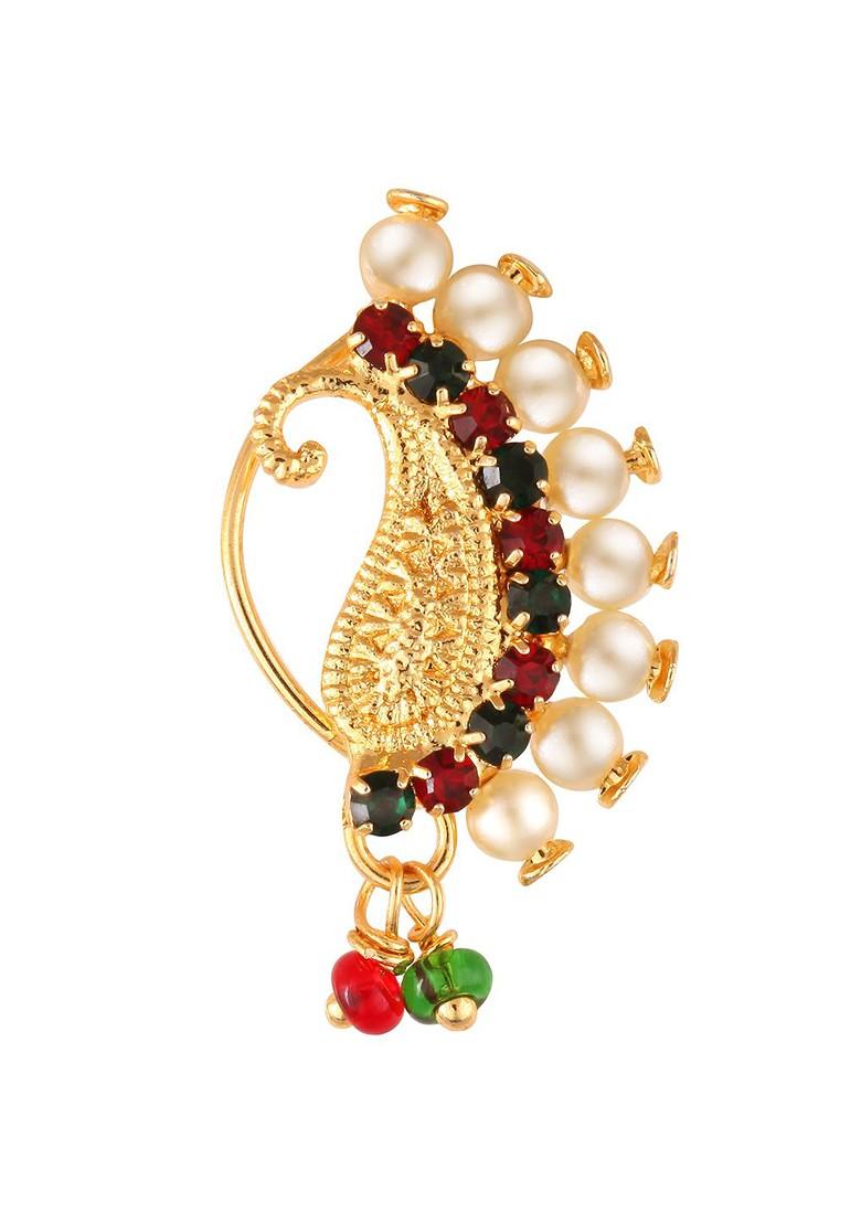 Gold Plated Non Piercing Maharashtrian Nath Nathiya