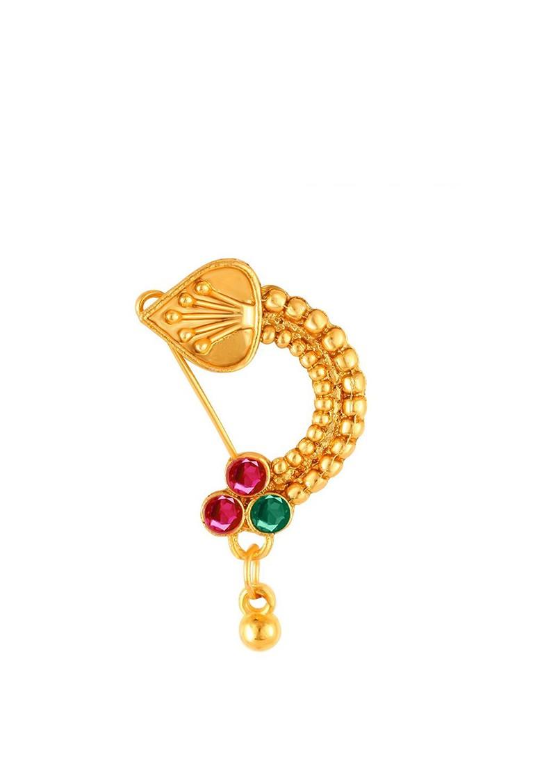 Gold Plated Cz Stone Studded Nosepin