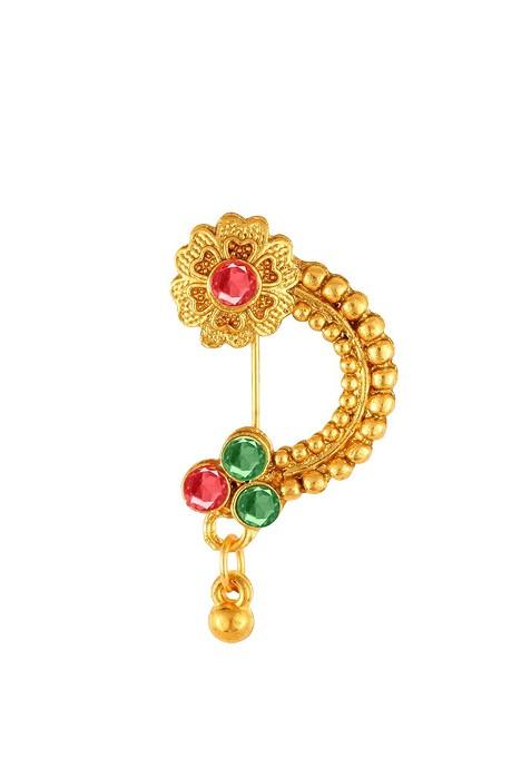Gold Plated Stone Studded Nosepin