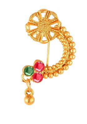 Gold Plated Cz Stone Studded Nosepin